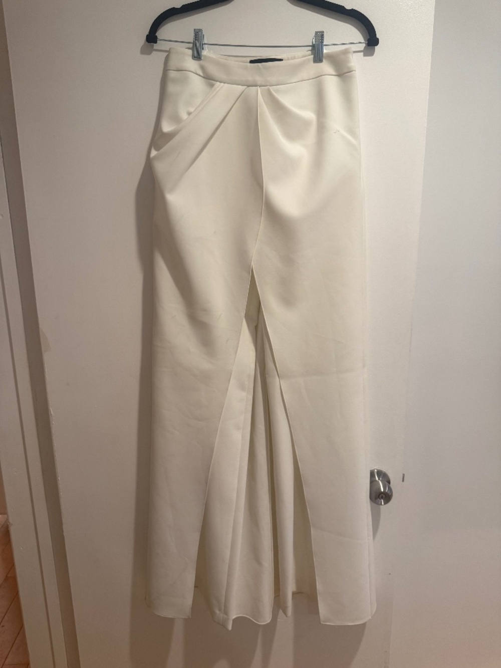 Brandon Maxwell Skirted High-Rise Train-Back Pants